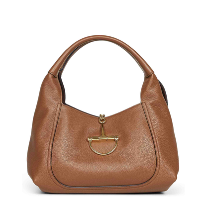 Soft Horsebit Calfskin Shoulder Bag - Sundial - Image 1