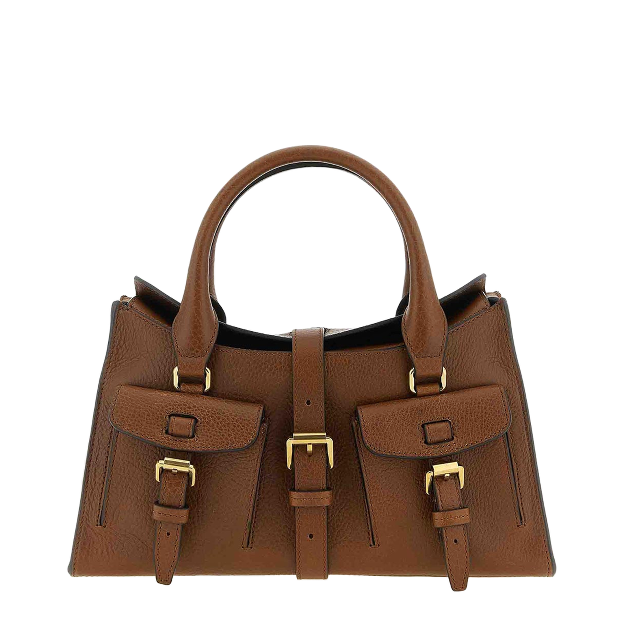 Small Handbag With Adjustable And Removable Shoulder Strap And Two Front Pockets In Leather - Image 1