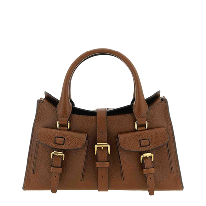 Small Handbag With Adjustable And Removable Shoulder Strap And Two Front Pockets In Leather - Image 1