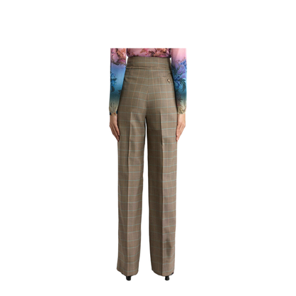 Stretch Wool Pants with Prince of Wales Pattern - Image 4