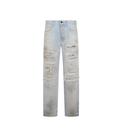 Light Blue Cotton Denim Jeans - Image 1