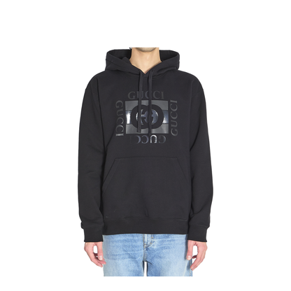 Cotton Jersey Sweatshirt with Print in Black - Image 3