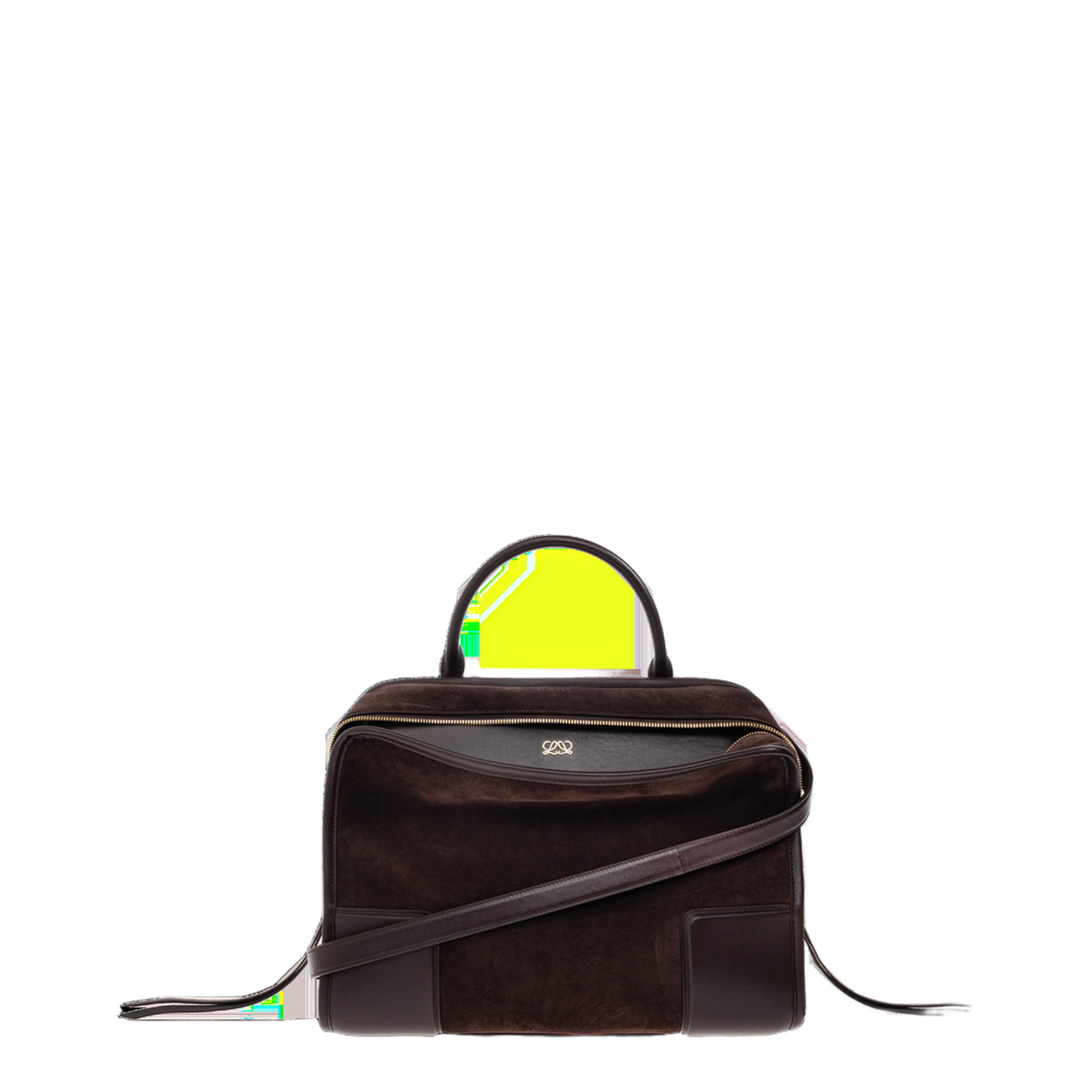 Amazona 180 Large Suede Top-Handle Bag - Dark Chestnut - Image 1