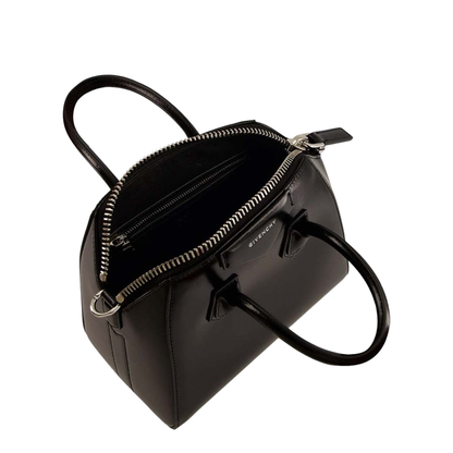 Antigona Mini Leather Shoulder Bag in Black - Image 3