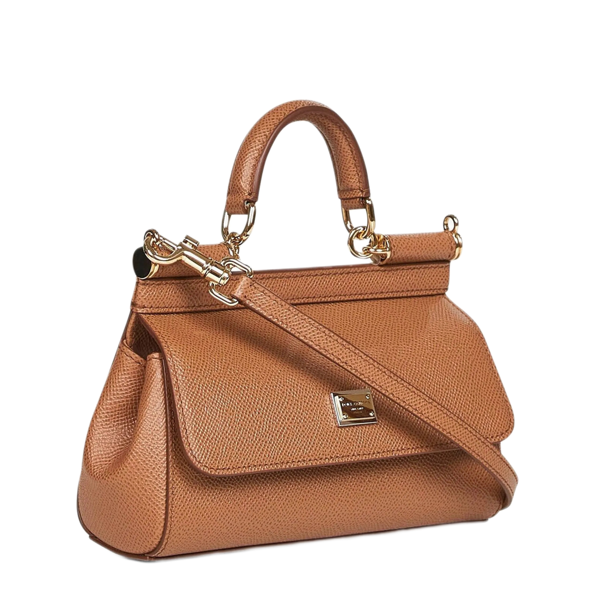 Sicily Mini Calfskin Top Handle Bag - Brown - Image 3