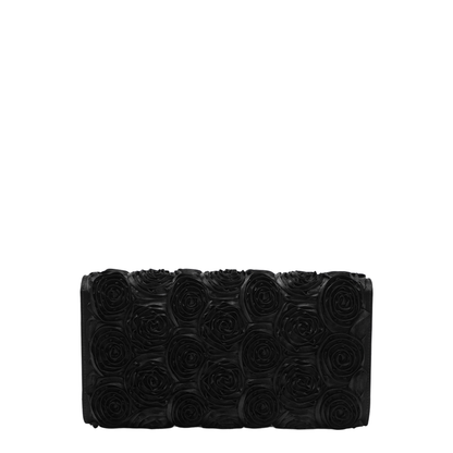 Satin Bag with Crystal Buckle and Rose Detail - Image 2