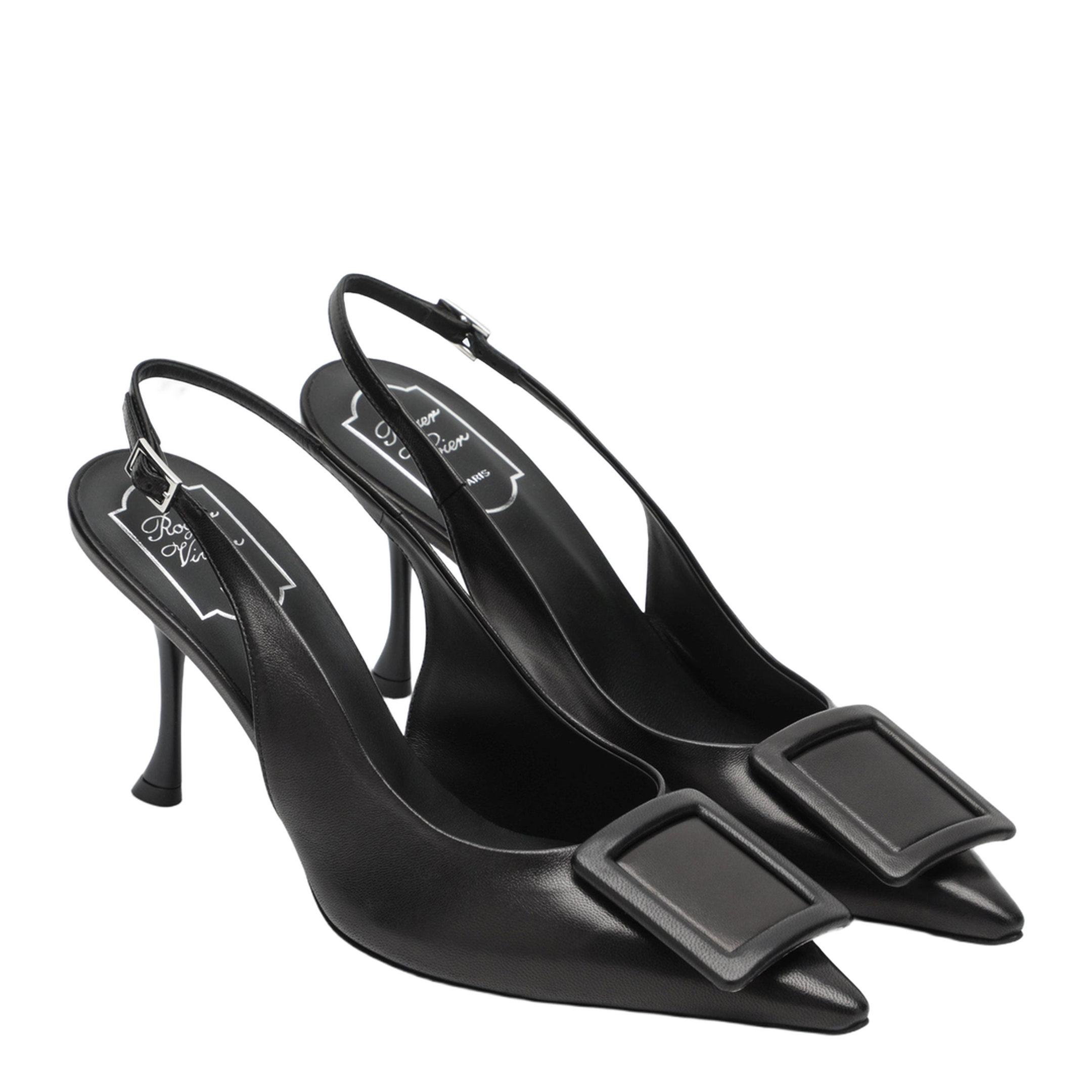 Nappa Leather Slingbacks Black - Image 2