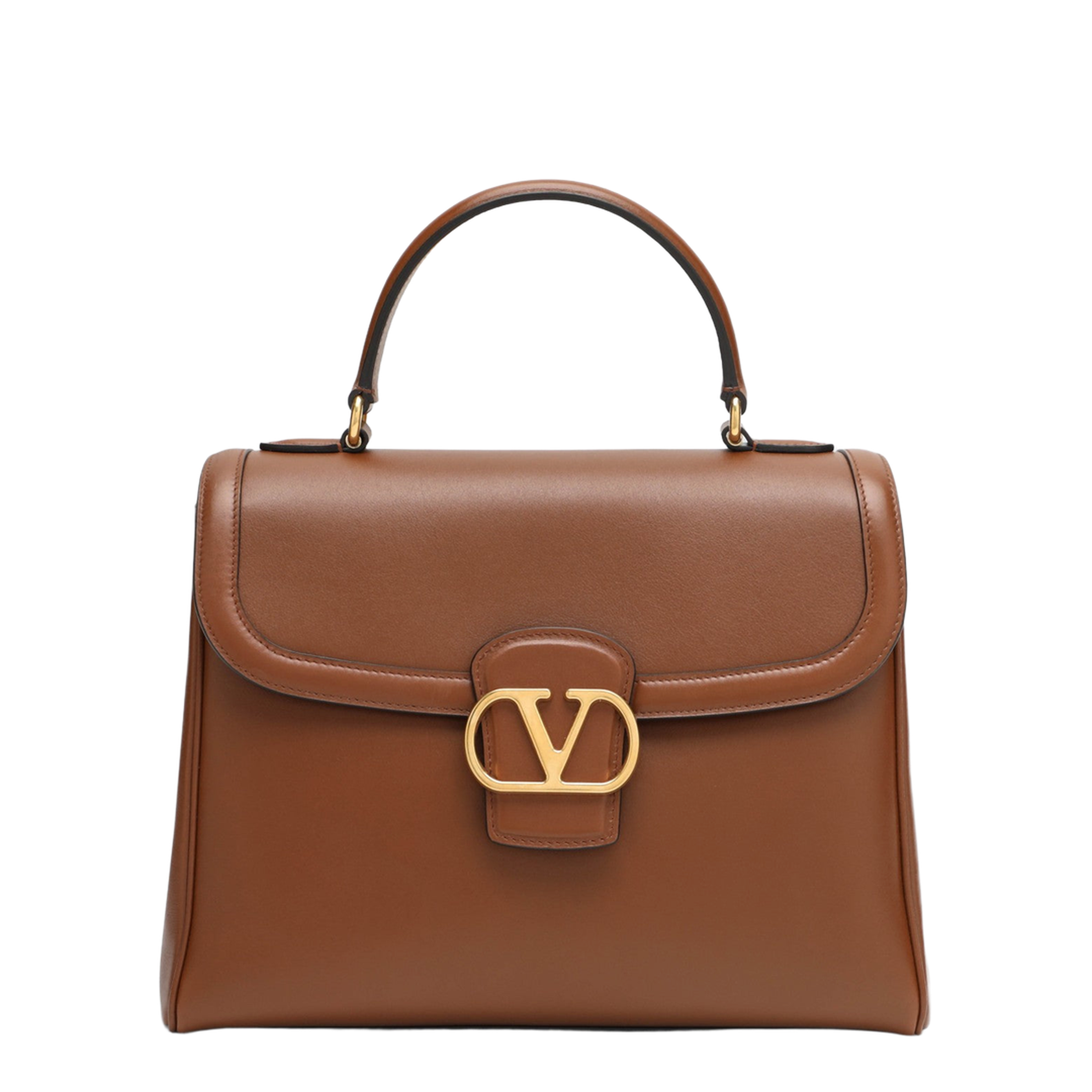 9to5 Large Smooth Calfskin Handbag - Tobacco - Image 1