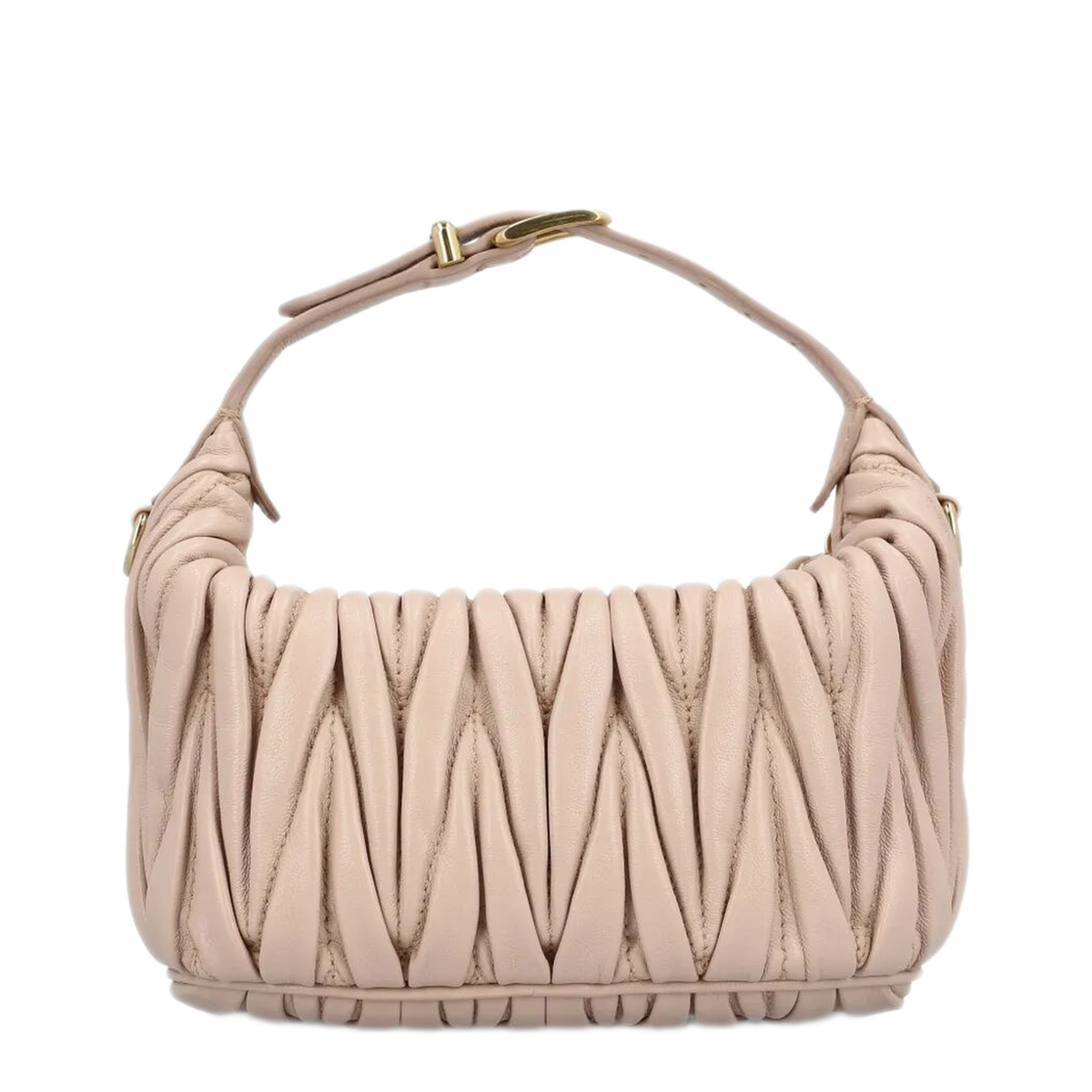 Matelassé Nappa Leather Pouch - Cipria - Image 2