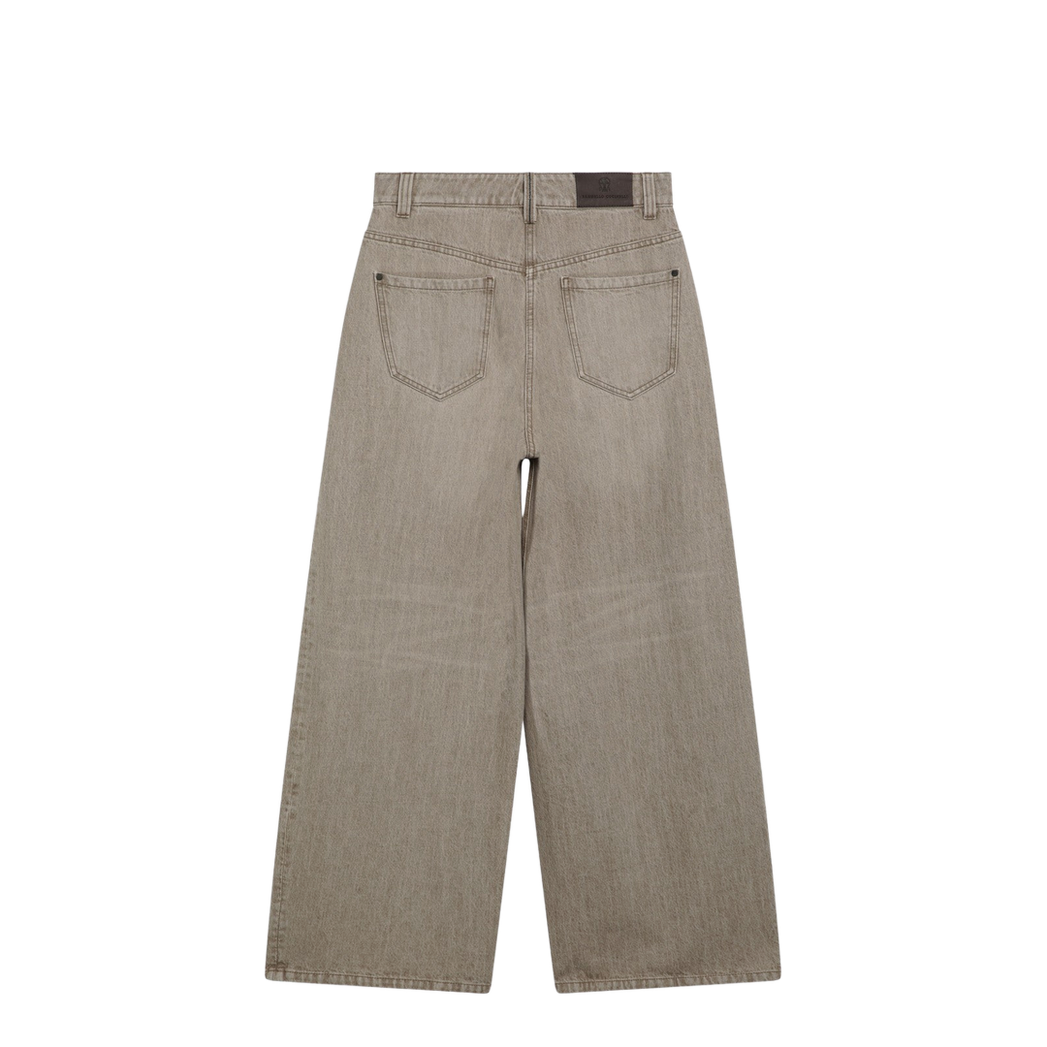 Wide-leg desert-colored jeans - Image 2