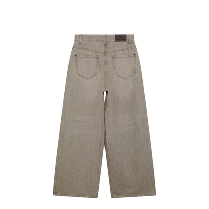 Wide-leg desert-colored jeans - Image 2