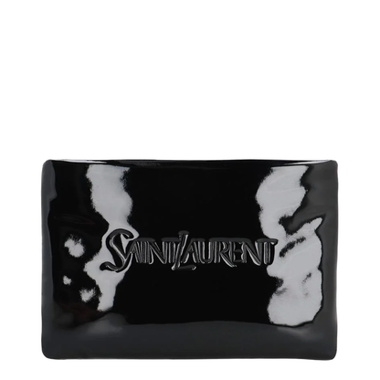 Puffy Small Leather Clutch Bags - Black - Image 1