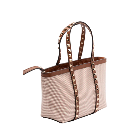 Rockstud Medium Canvas Handbag - Two Tone - Image 5