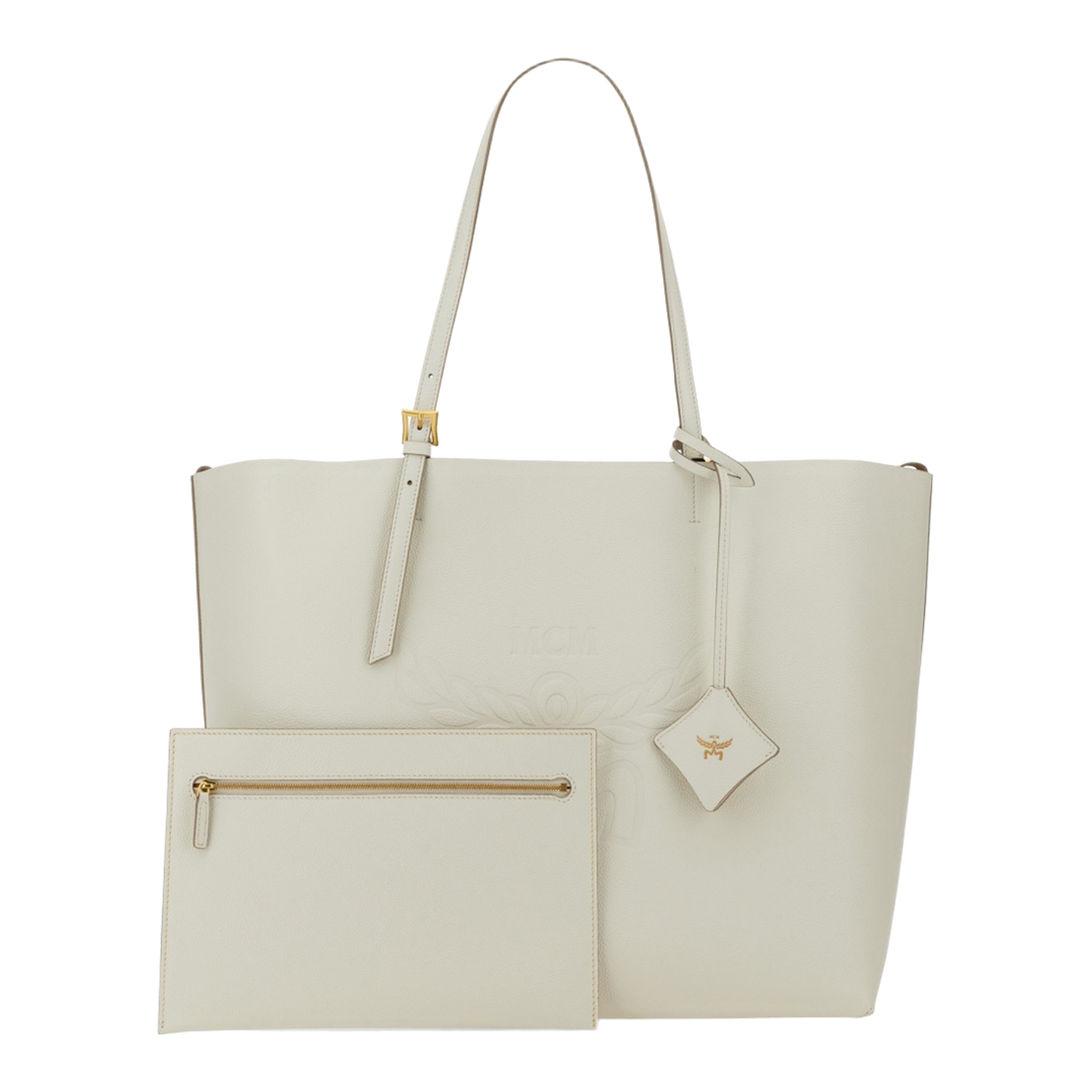 White Leather Large Himmel Shopping Bag - Image 2