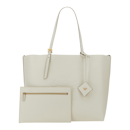 White Leather Large Himmel Shopping Bag - Image 2
