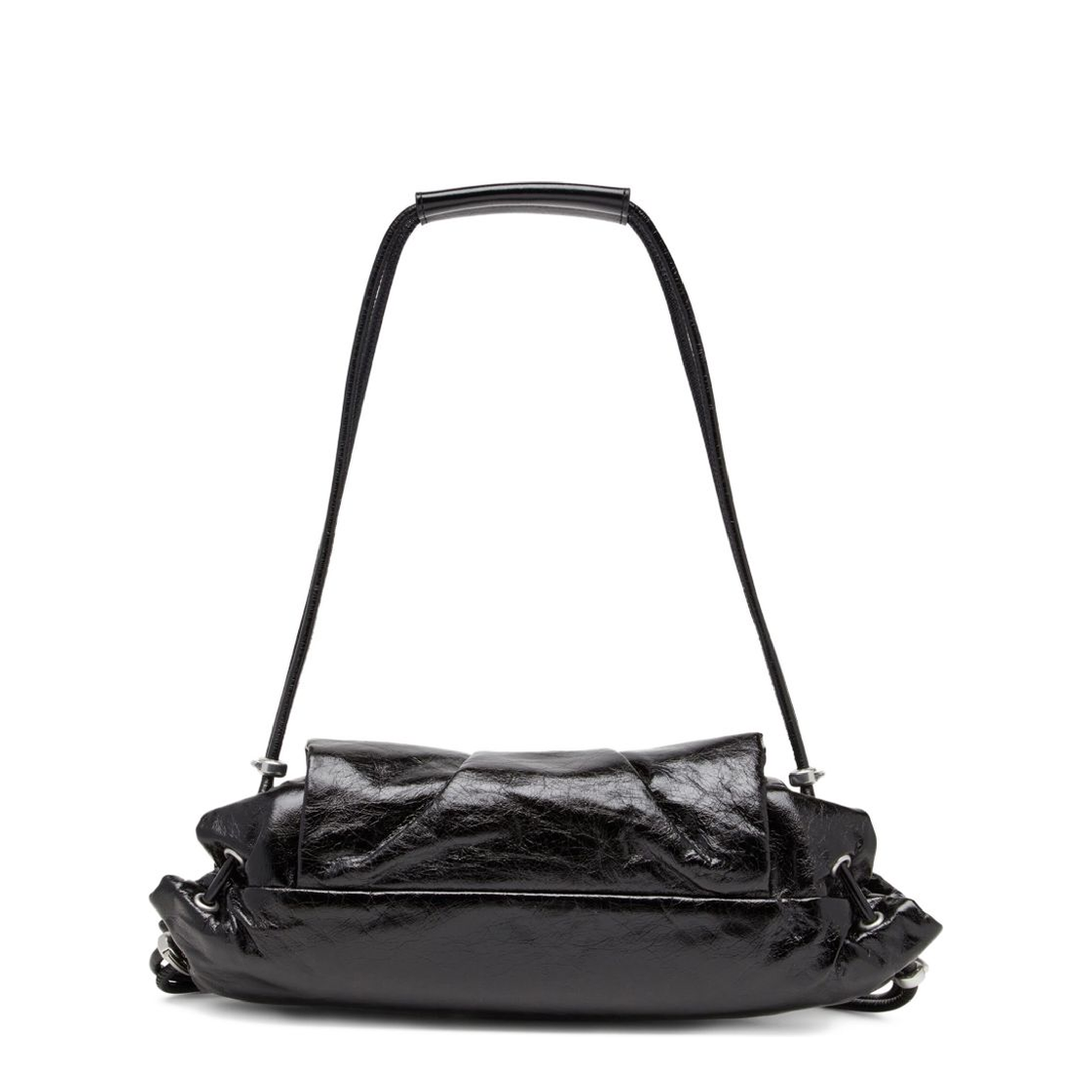 Scrunch-D-Small Shoulder Bag In Shiny Scrunched Leather - Image 2