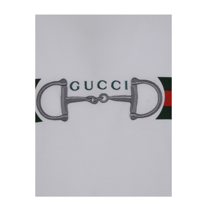 Cotton Jersey T-Shirt with Embroidery in White - Image 5