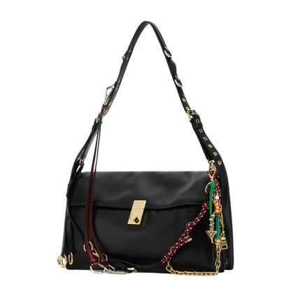 Black Leather Large Shoulder Bag - Image 2