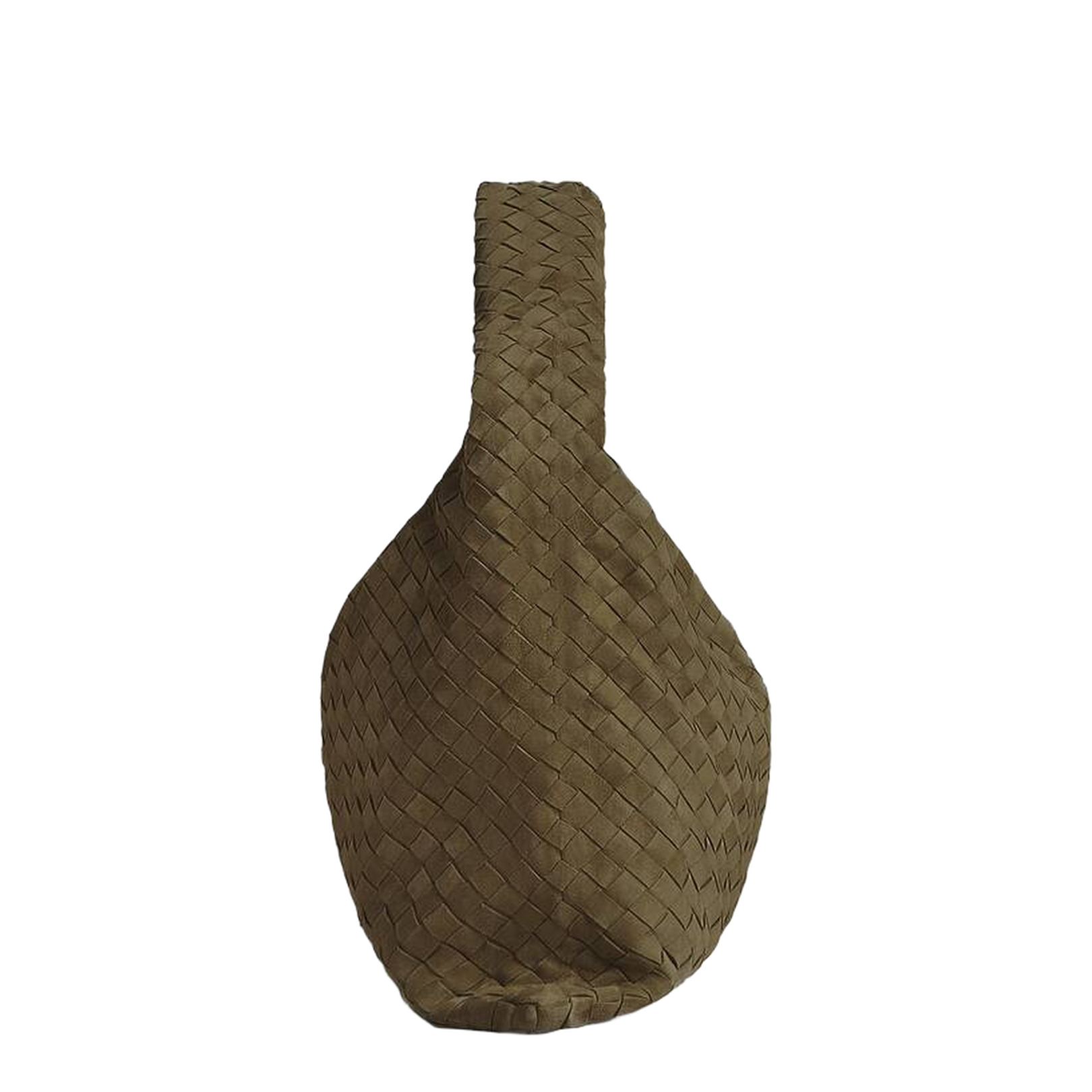 Hop Large Intrecciato Shoulder Bag Suede Mud - Image 2