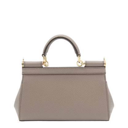 Sicily Mini Calfskin Top Handle Bag - Beige - Image 5