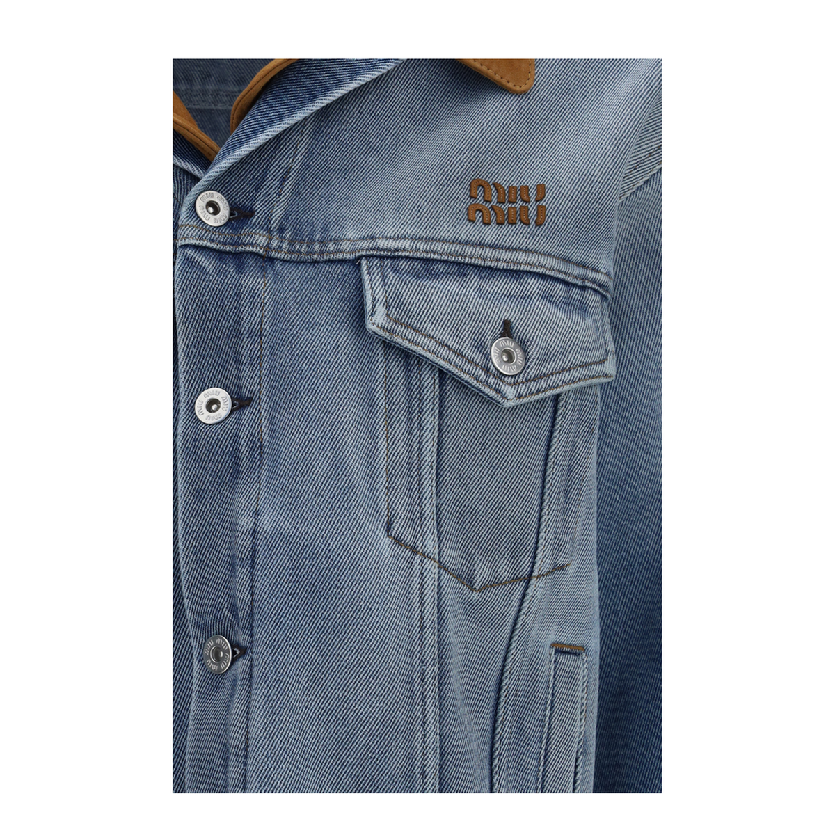 Washed Denim And Suede Jacket - Image 3