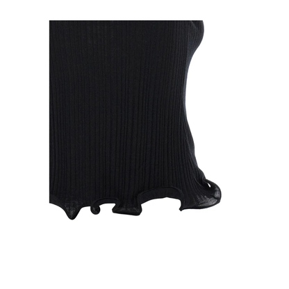 High Neck Fitted Sleeveless Top with Ruffles - Image 3
