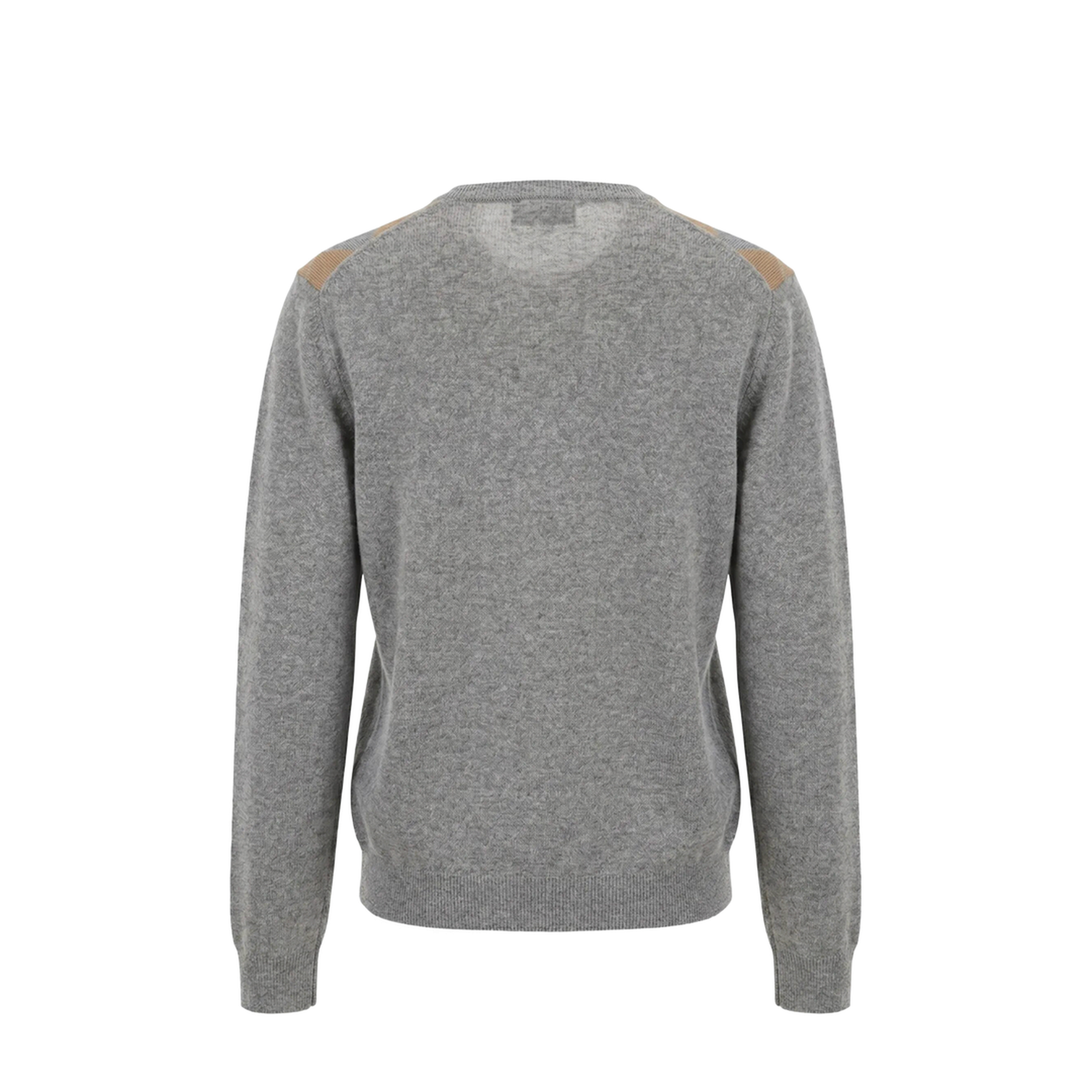 Argyle-Pattern V-Neck Cashmere Sweater - Image 2