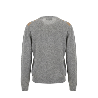 Argyle-Pattern V-Neck Cashmere Sweater - Image 2