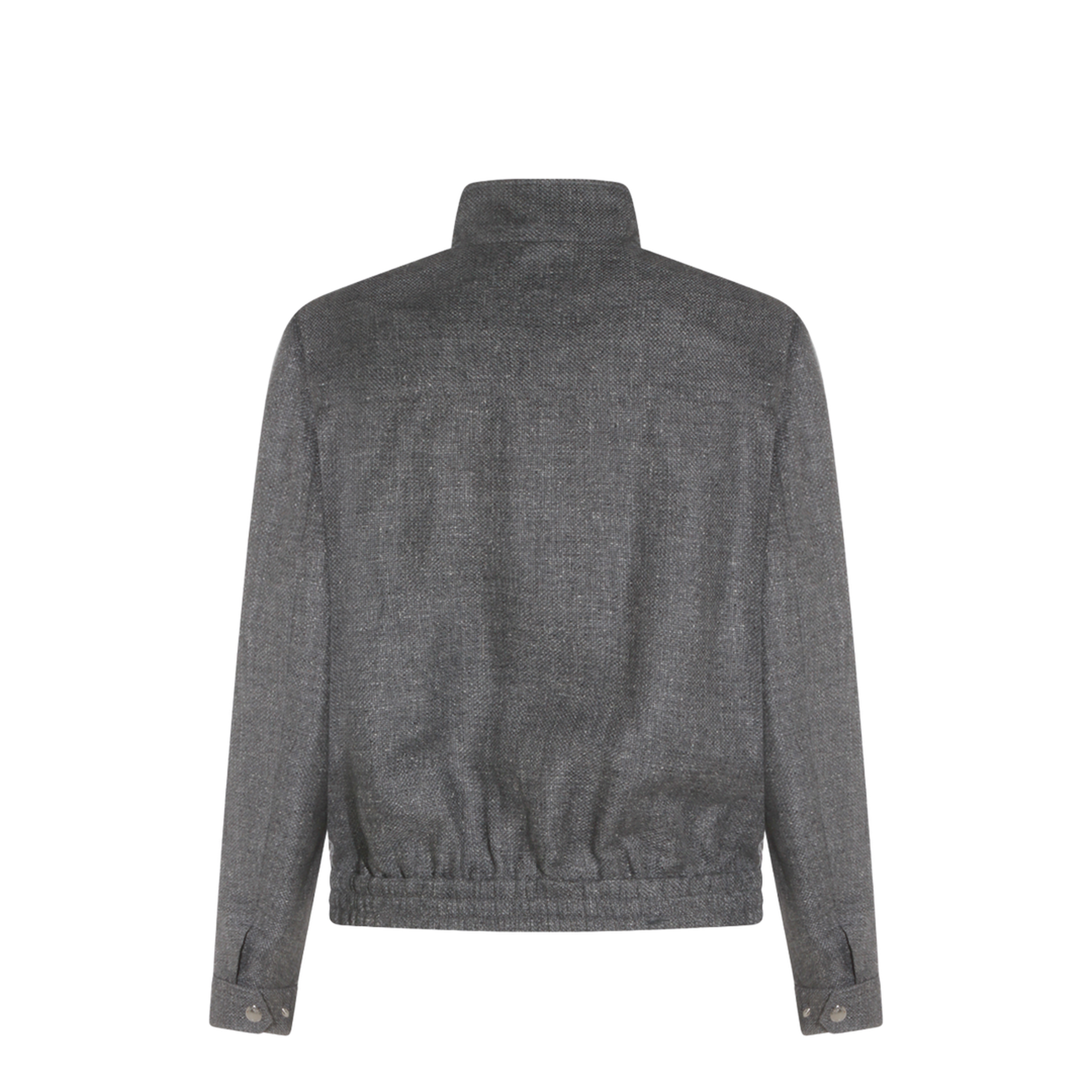 Stand Collar Outerwear Jacket Grey - Image 4