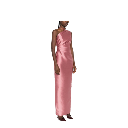 One-Shoulder Neckline Draped Bodice Maxi Dress - Image 2