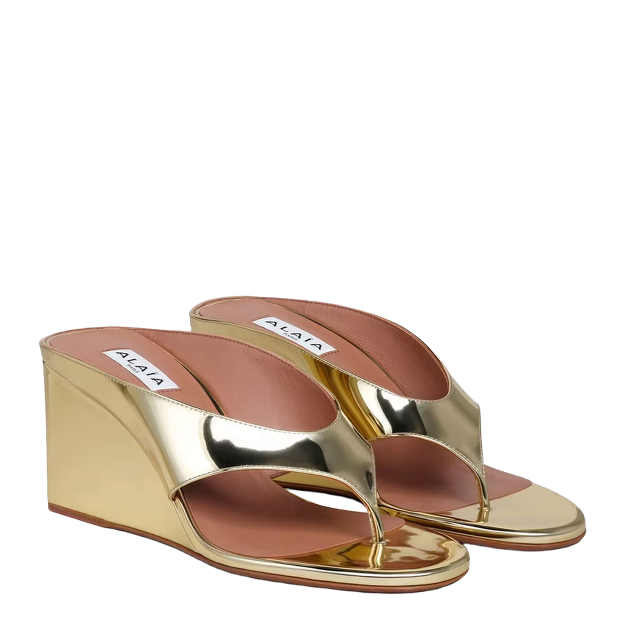 Cube Thong Mule in Mirror Fabric - Image 2