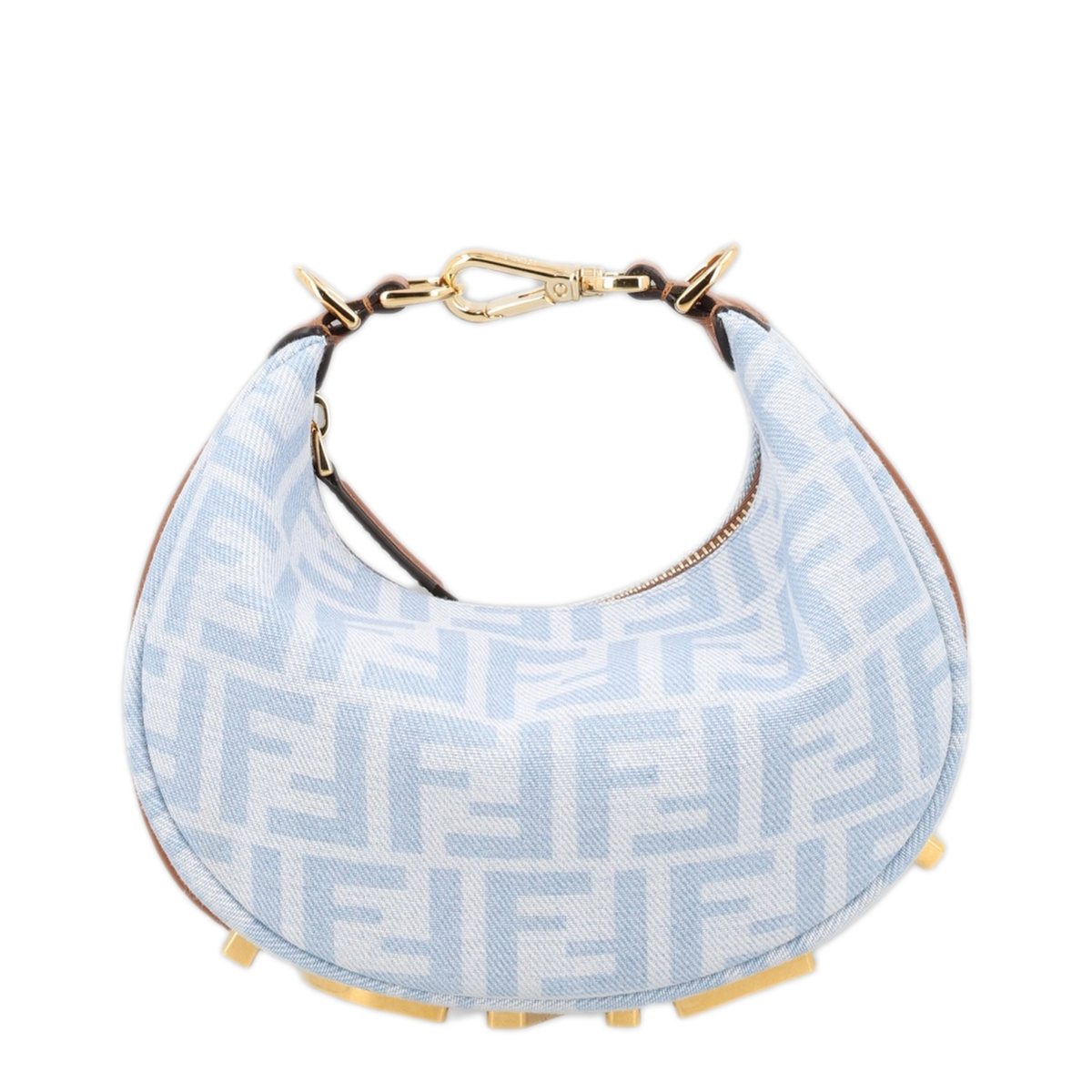 Fendigraphy Mini Denim Jacquard Shoulder Bag - Light Blue - Image 2