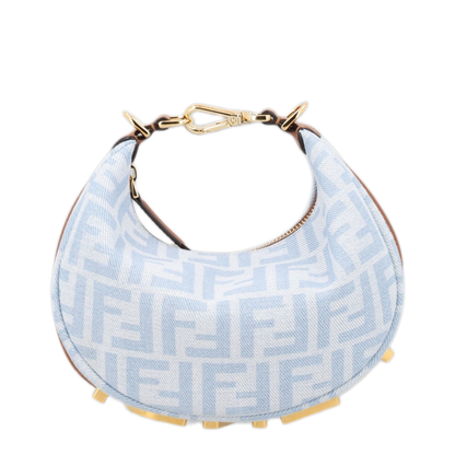 Fendigraphy Mini Denim Jacquard Shoulder Bag - Light Blue - Image 2