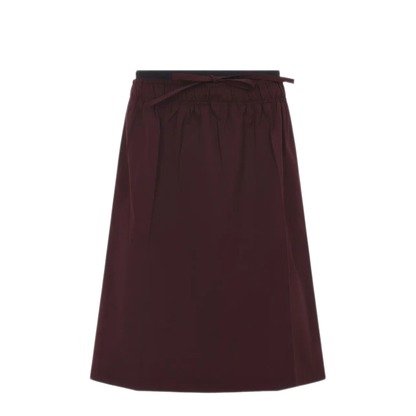 Drawstring Poplin Midi Skirt - Image 1