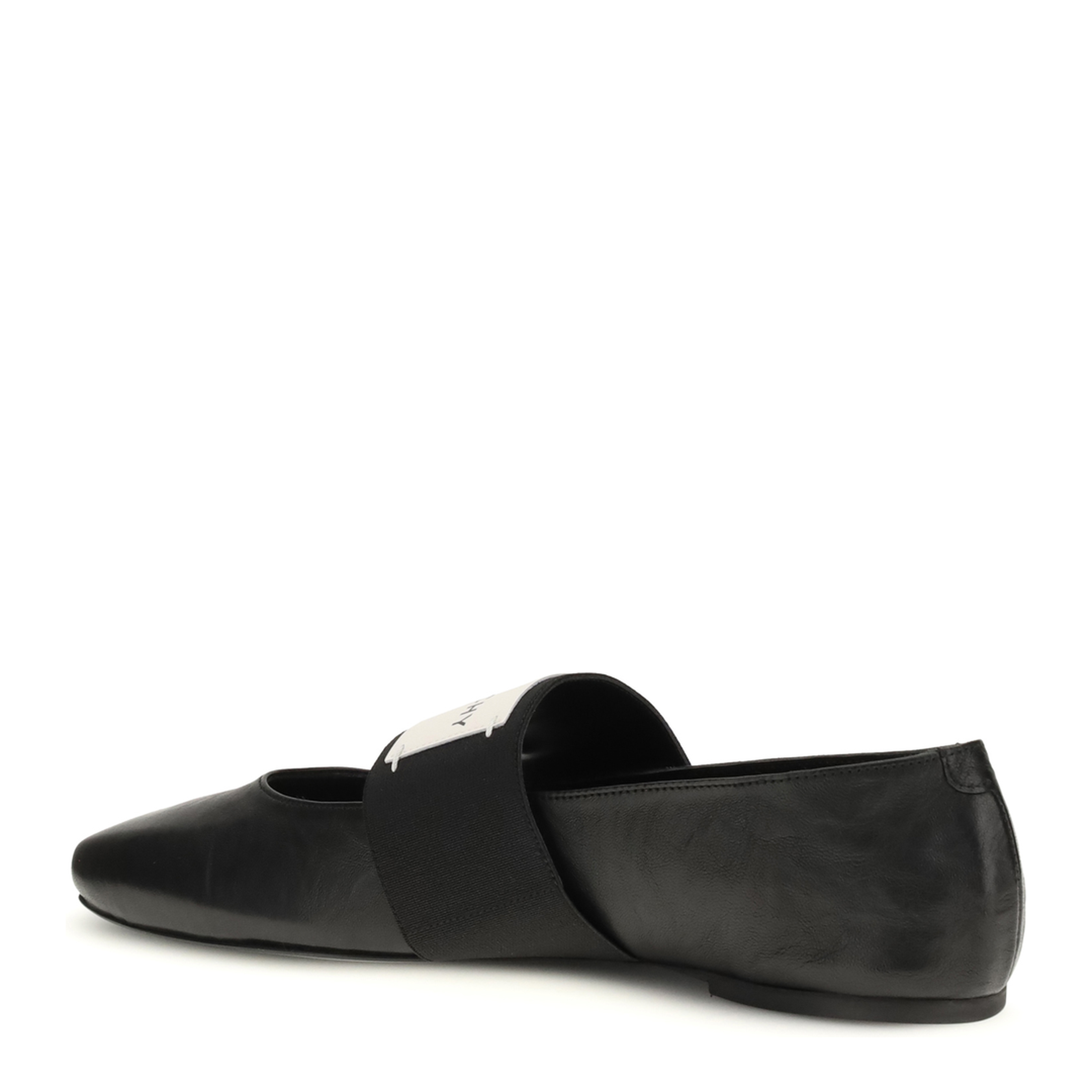 Leather Sliced Square Ballerinas - Image 3