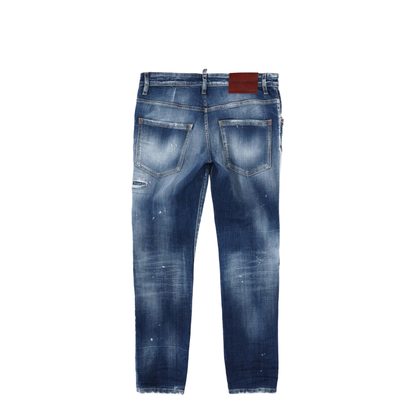 Skater Jeans in Medium Blue with Destroyed Details - Image 3