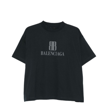 Cropped Nano Bb T-Shirt in Black - Image 1