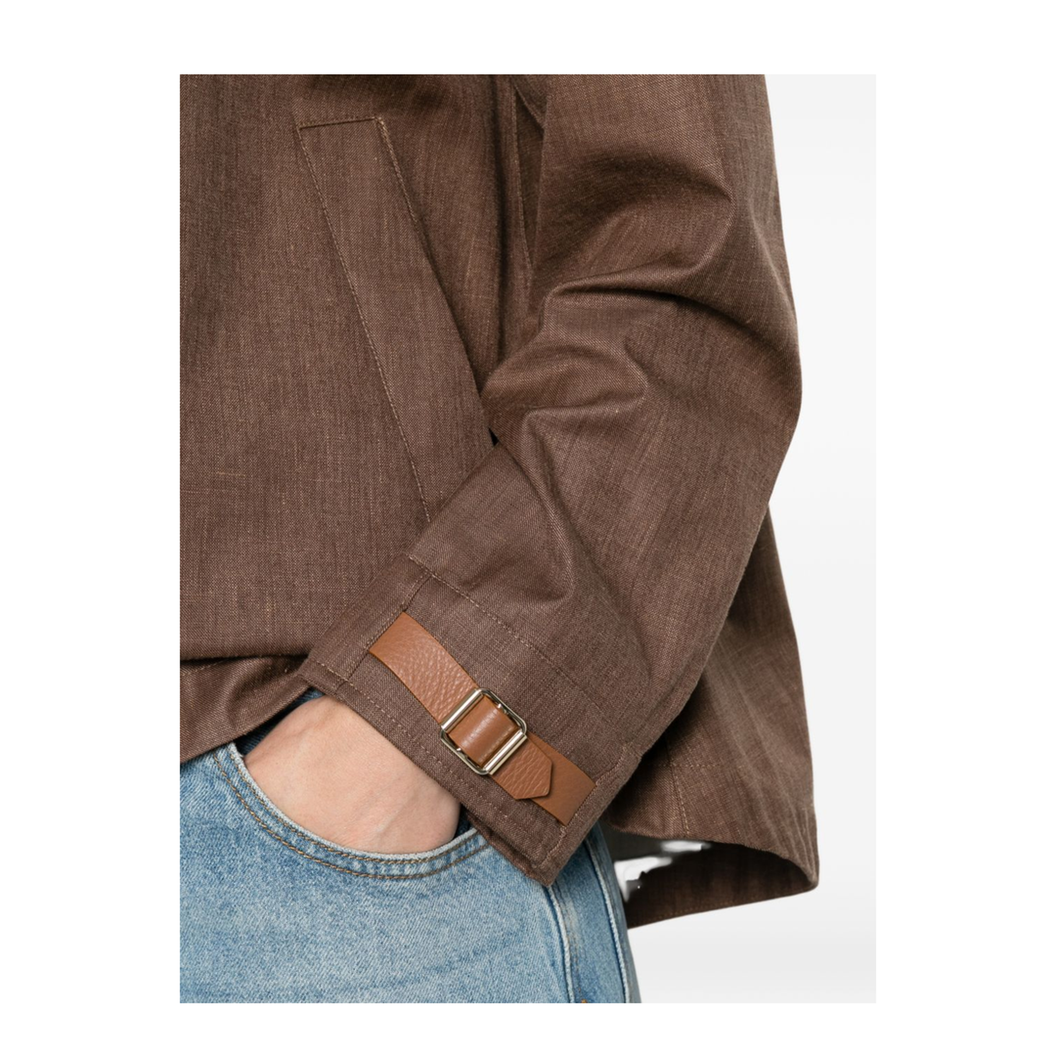 Leather Brown Coat - Image 2