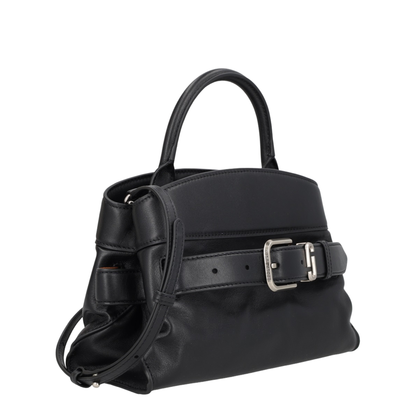 Small Satchel Handbag Leather Black - Image 2