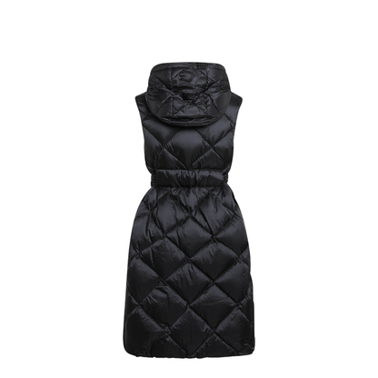 Black Belted Sleeveless Down Jacket - Image 2
