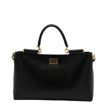 Vittoria Medium Calfskin Handbag - Black - Image 6