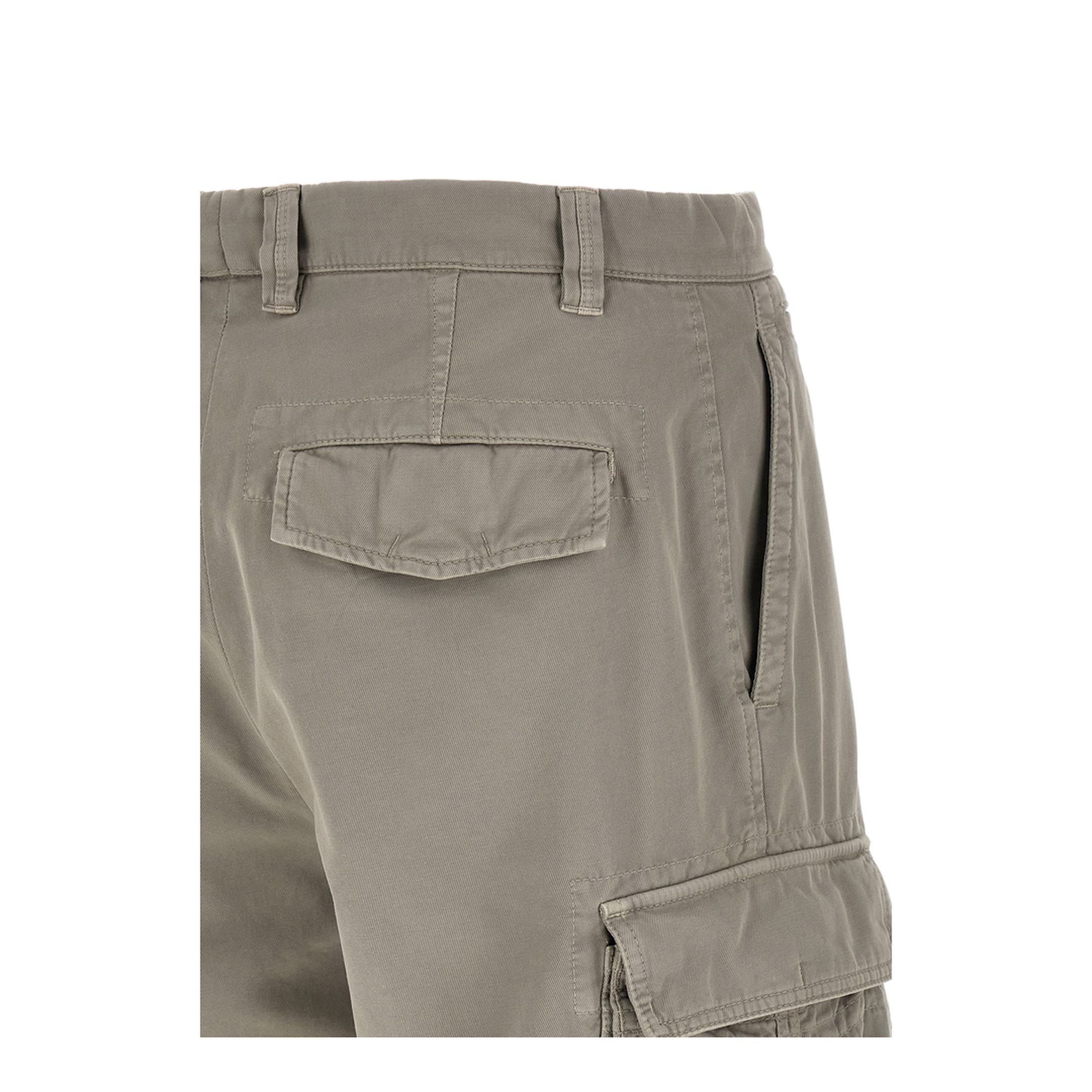 Cotton Cargo Shorts - Khaki Green - Image 4