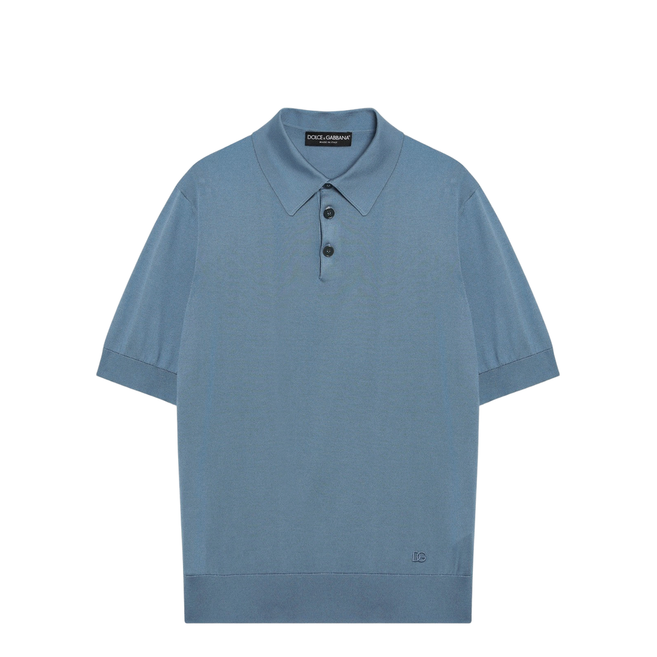 Light Blue Silk Polo Shirt - Image 1