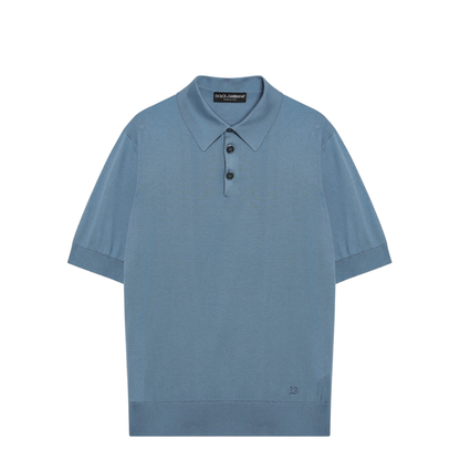 Light Blue Silk Polo Shirt - Image 1
