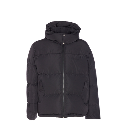 Black Short Down Jacket with Arrows Icons - Image 1