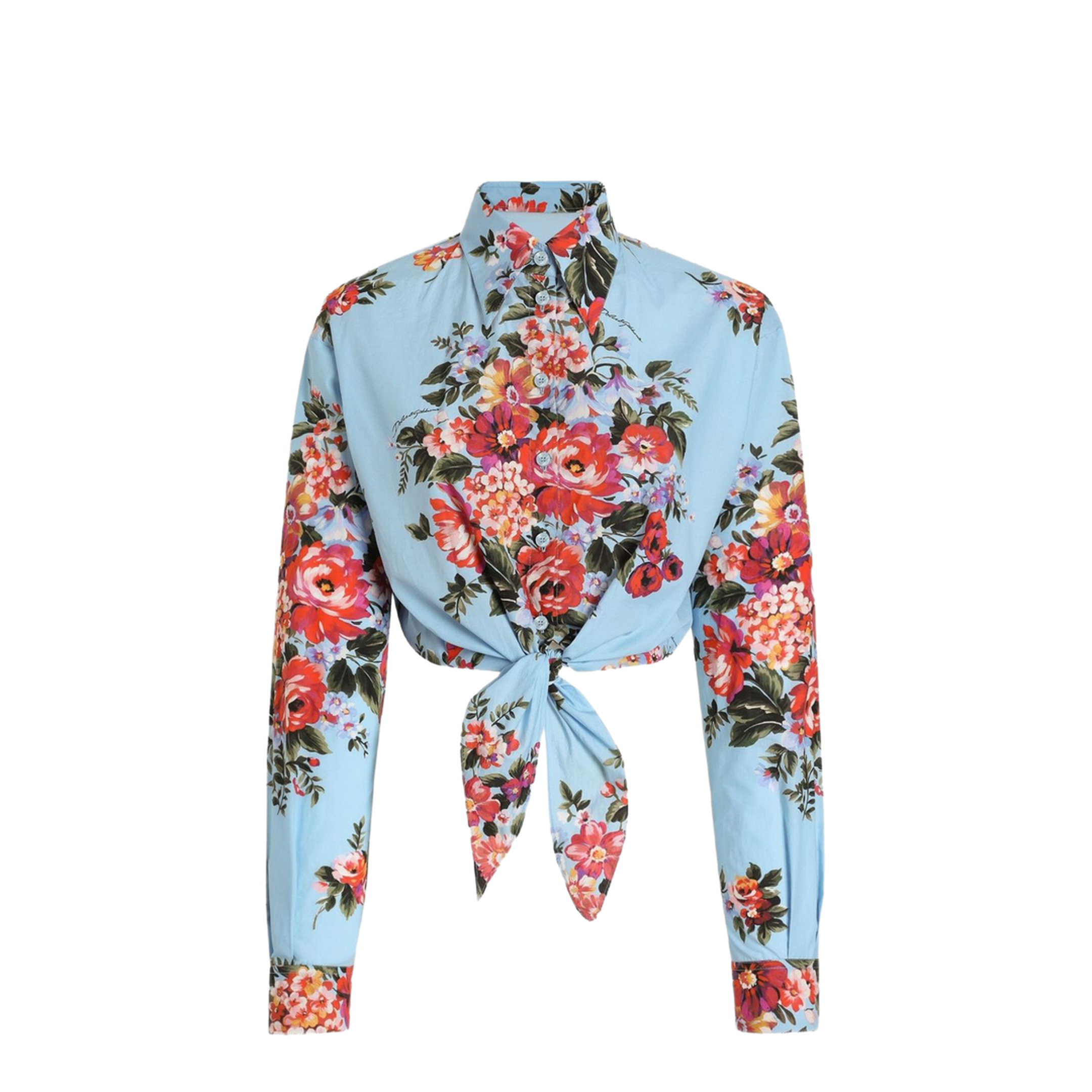 Floral bouquet-print cotton shirt - Image 1