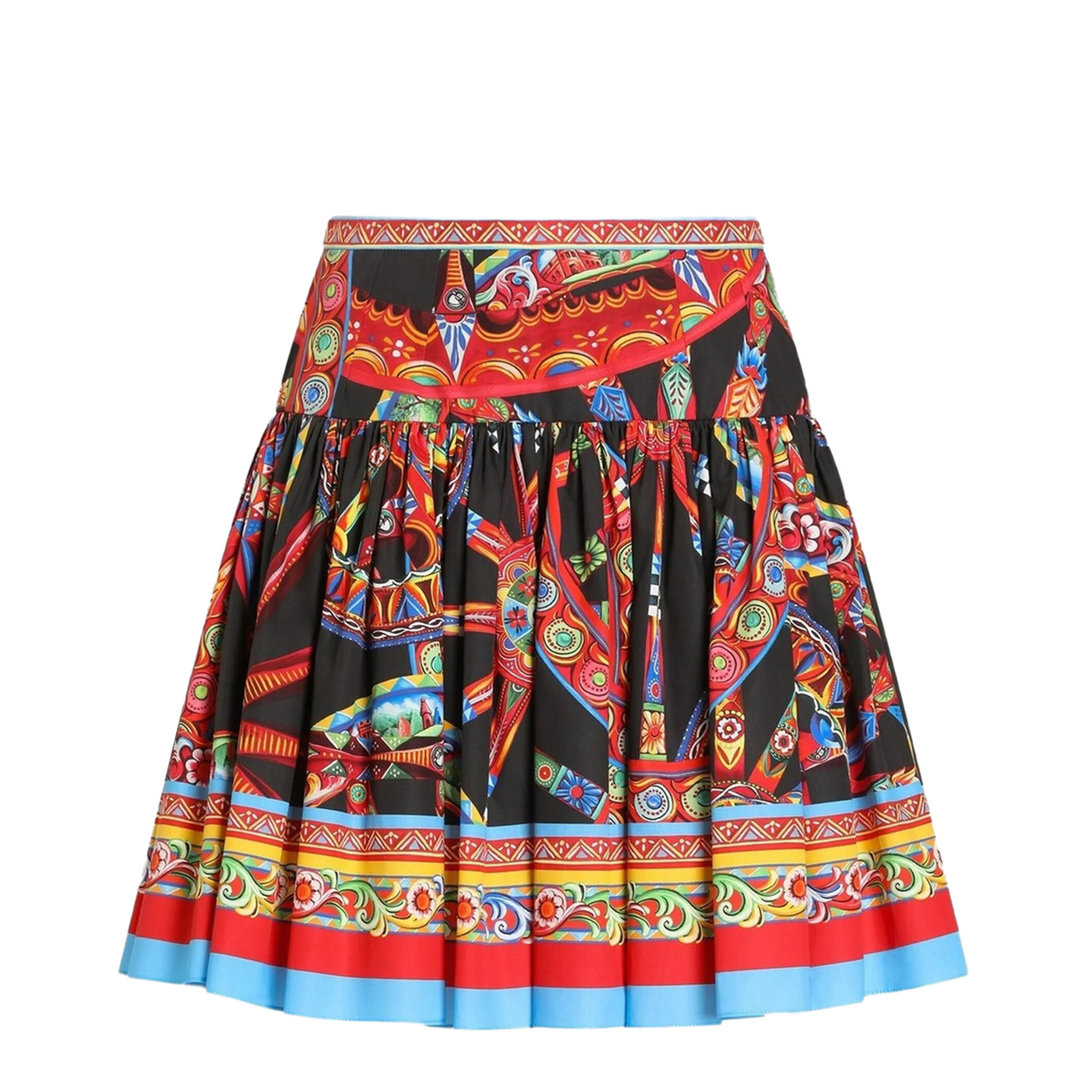Mini Skirt in Poplin Carretto Print - Image 1