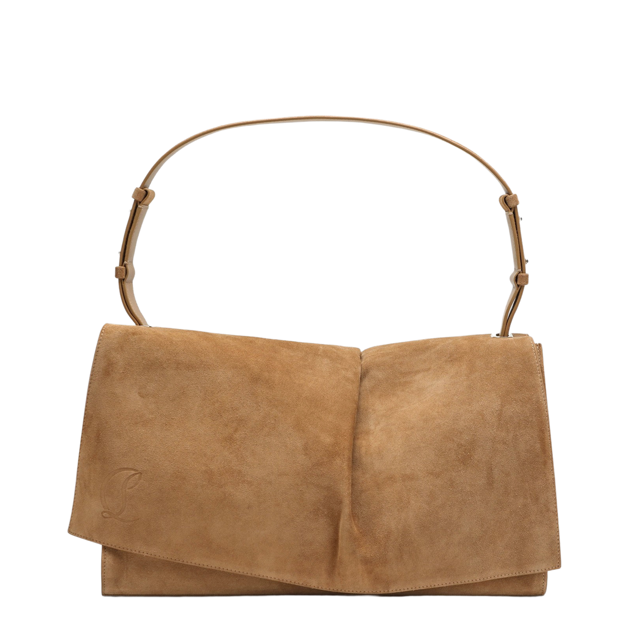 Baggy Small Beige Shoulder Bag in Suede - Image 1