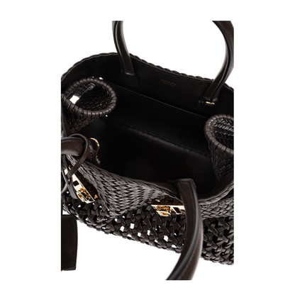 Hug Medium Woven Nappa Leather Handbag - Testa di Moro - Image 5