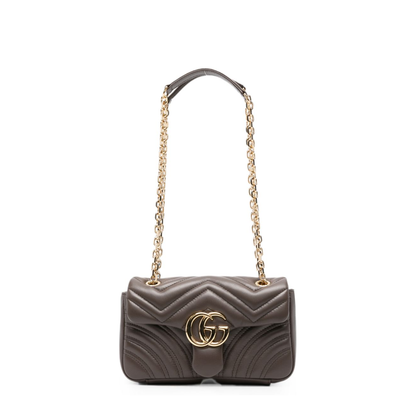GG Marmont Small Matelassé Nappa Leather Shoulder Bag - Dark Taupe - Image 1
